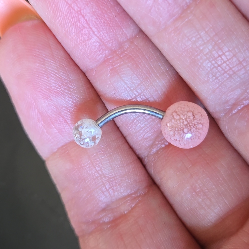 Pink Belly Button Rings Set - Picture 4 of 5